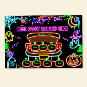 Personalized Gifts For Family Doormat Halloween Pumpkin Truck Neon Effect 02xqdc260824 - Doormat - GoDuckee