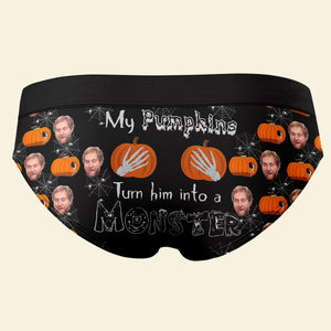 Custom Photo Gifts For Couple Men's Boxers and Women's Brief Halloween Pumpkin Bone 01xqdc150824 - Boxer Briefs - GoDuckee