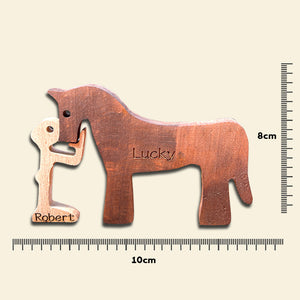 Personalized Man With Horse Wood Puzzle, Home Decoration For Horse Mans TT - Wood Sign - GoDuckee