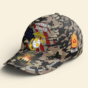 Custom Military Branches Gifts For Veteran Camo Cap Brothers in Arms 01todc050724 - Caps - GoDuckee