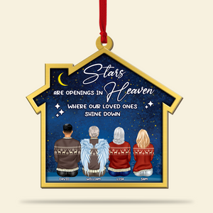 Stars Are Openings In Heaven Where Our Loved Ones Shine Down- Personalized Ornament - Custom Shape Ornament -Gift For Family- Family Heaven Star Ornament - Ornament - GoDuckee