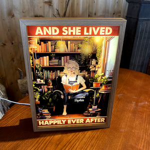 And She Lived Happily Ever After, Personalized Light Picture Frame, Gift For Book Lover - Poster & Canvas - GoDuckee