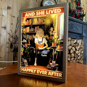 And She Lived Happily Ever After, Personalized Light Picture Frame, Gift For Book Lover - Poster & Canvas - GoDuckee