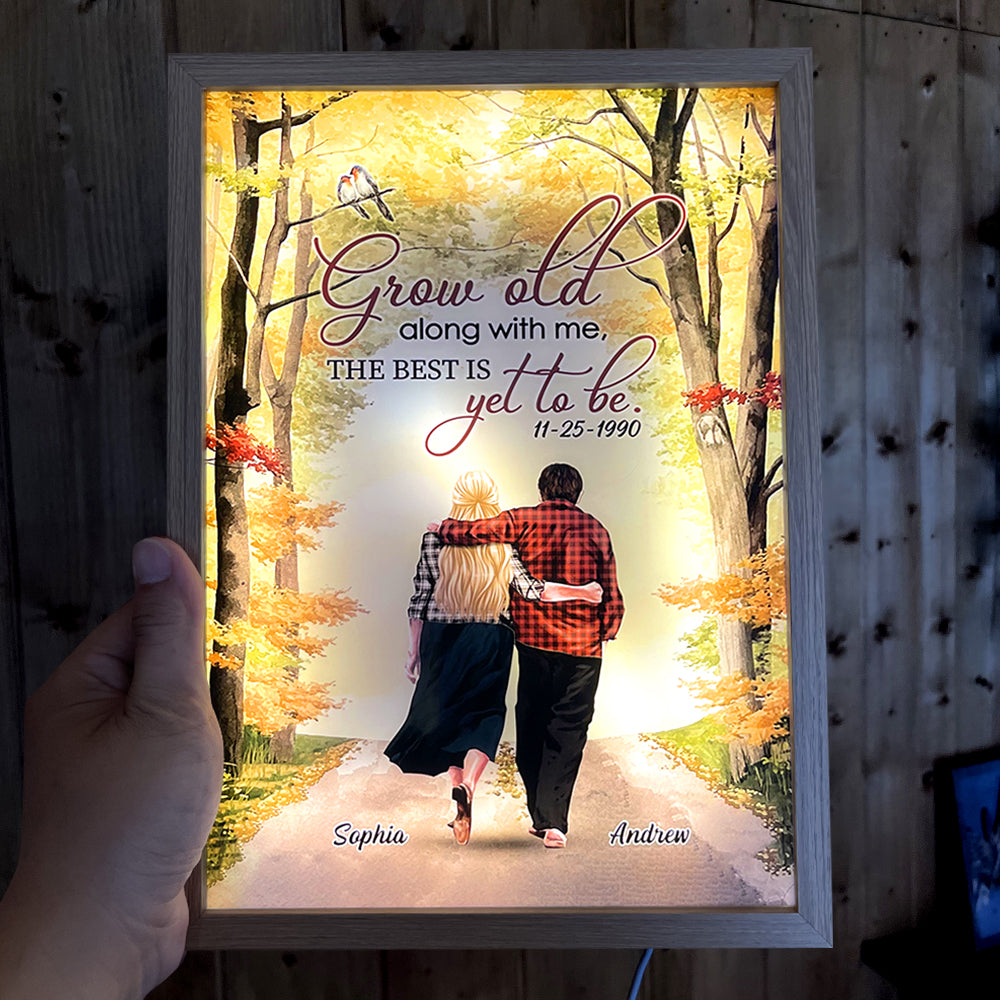 Grow Old Along With Me, Personalized Light Picture Frame, Gifts For Him, Gift For Her - Poster & Canvas - GoDuckee