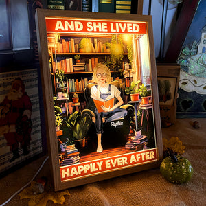 And She Lived Happily Ever After, Personalized Light Picture Frame, Gift For Book Lover - Poster & Canvas - GoDuckee