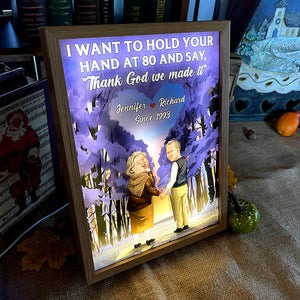 I Want To Hold Your Hand At 80-Personalized Light Picture Frame-Gift For Him/ Gift For Her- Couple Light Picture Frame - Poster & Canvas - GoDuckee
