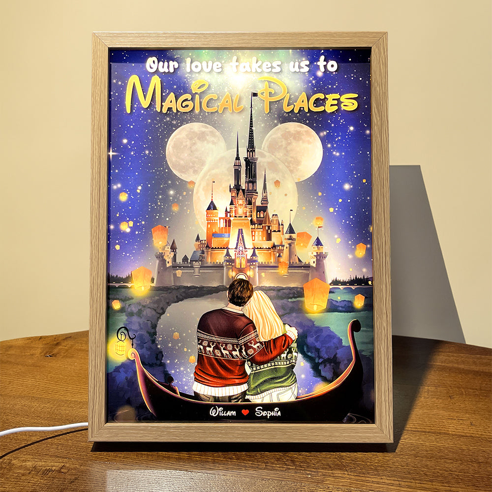 Our Love Takes Us To Magical Places, Personalized Light Picture Frame, Best Couple Gifts 02HUDT161123TM - Poster & Canvas - GoDuckee