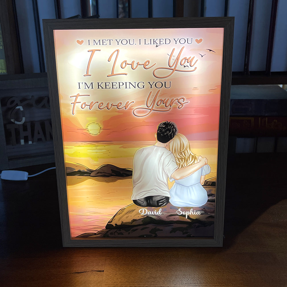 Personalized Gifts For Couple Light Frame I'm Keeping You Forever Yours Valentine's Day Gifts - Canvas Print - GoDuckee