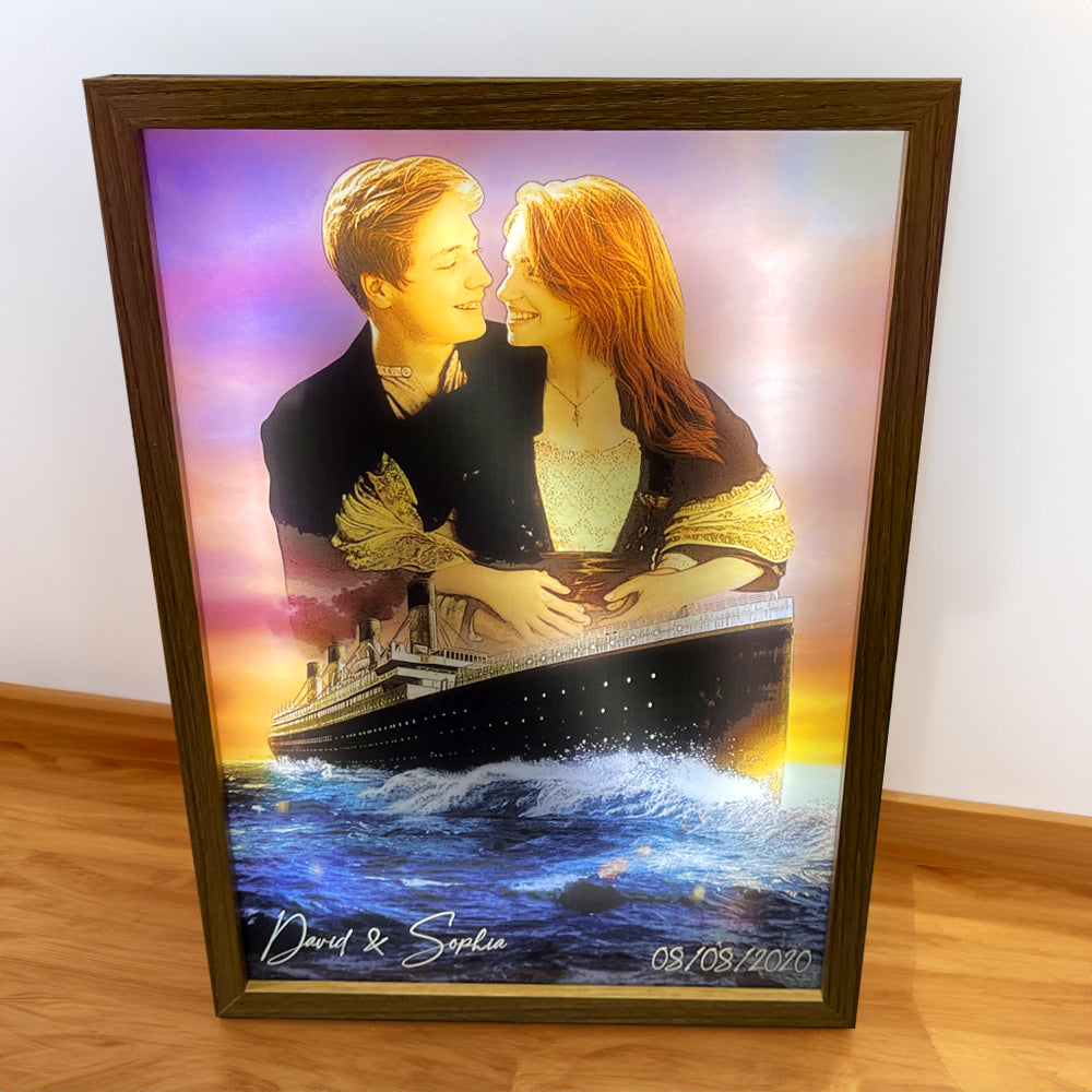 Custom Photo Gifts For Couple Light Frame Romantic Cruises Couple 021HUDT171123 - Canvas Print - GoDuckee