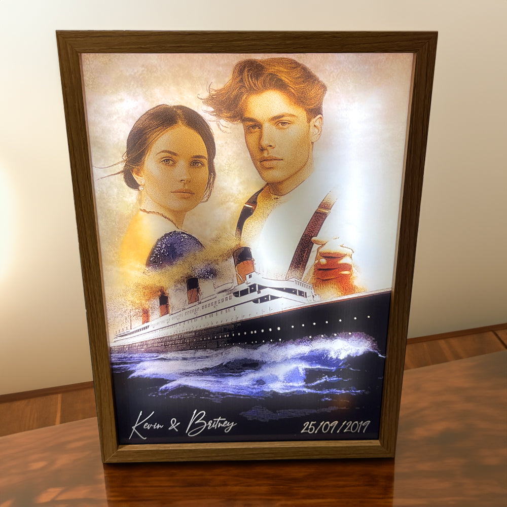 Custom Photo Gifts For Couple Light Frame Romantic Cruises Couple Dancing 022HUDT171123 - Canvas Print - GoDuckee