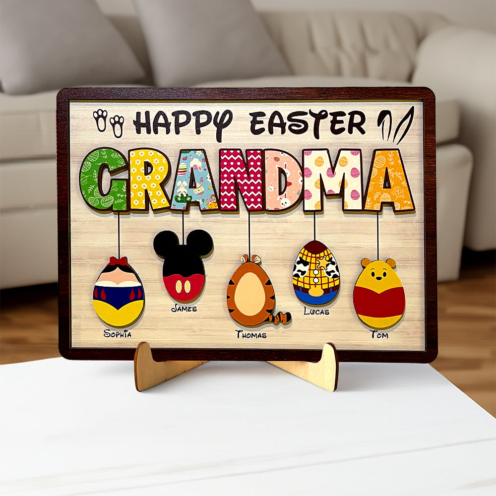 Personalized Gifts For Grandma Wood Sign Happy Easter 01HTTI150224 - Wood Signs - GoDuckee