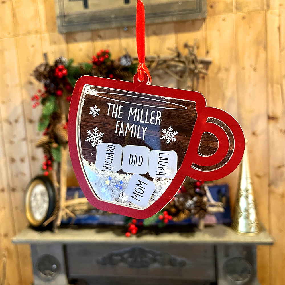 Family-Personalized 5 Layered Christmas Shaker Ornament- Gift For Family- Christmas Gift - Ornament - GoDuckee