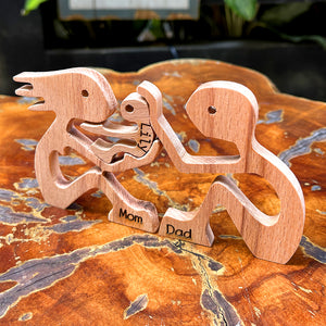 Personalized Couple With Baby Wood Puzzle, Home Decoration For Couple - Wood Sign - GoDuckee