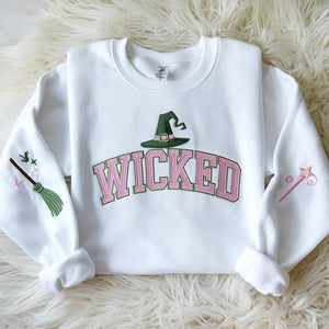 Gifts For Movie Fans Christmas Embroidered Shirt Witch Pink and Green 01ACXX021224 - AOP Products - GoDuckee