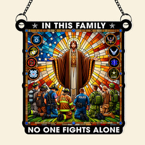 Gifts For First Responders Suncatcher Ornament, One Nation Under God 01QHQN290824 - Ornament - GoDuckee