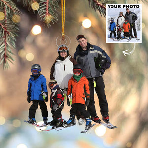 Custom Photo Gifts For Skiing Lovers, Upload Skiing Photo Christmas Ornament 28pgvp140924 - Ornament - GoDuckee