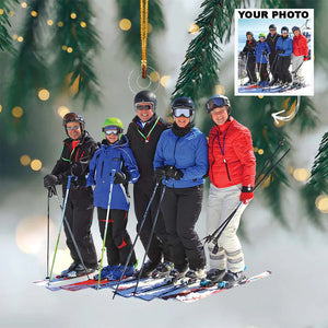 Custom Photo Gifts For Skiing Lovers, Upload Skiing Photo Christmas Ornament 28pgvp140924 - Ornament - GoDuckee