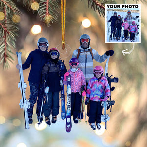 Custom Photo Gifts For Skiing Lovers, Upload Skiing Photo Christmas Ornament 28pgvp140924 - Ornament - GoDuckee