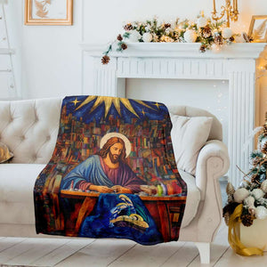 Jesus Christ Quilting Blanket, Gifts For Christian Quilter 02QHLU110924 - Blanket - GoDuckee