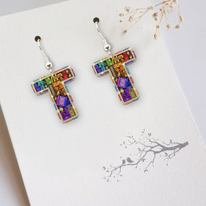 Bookshelf With Initials Acrylic Earrings- Personalized Gift For Book Lovers 01HULU170625 - Earrings - GoDuckee