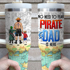 Personalized Gifts For Dad Tumbler No Need To Fear Pirate Dad Is Here 01HUMH220324PA-1 - Tumbler Cups - GoDuckee