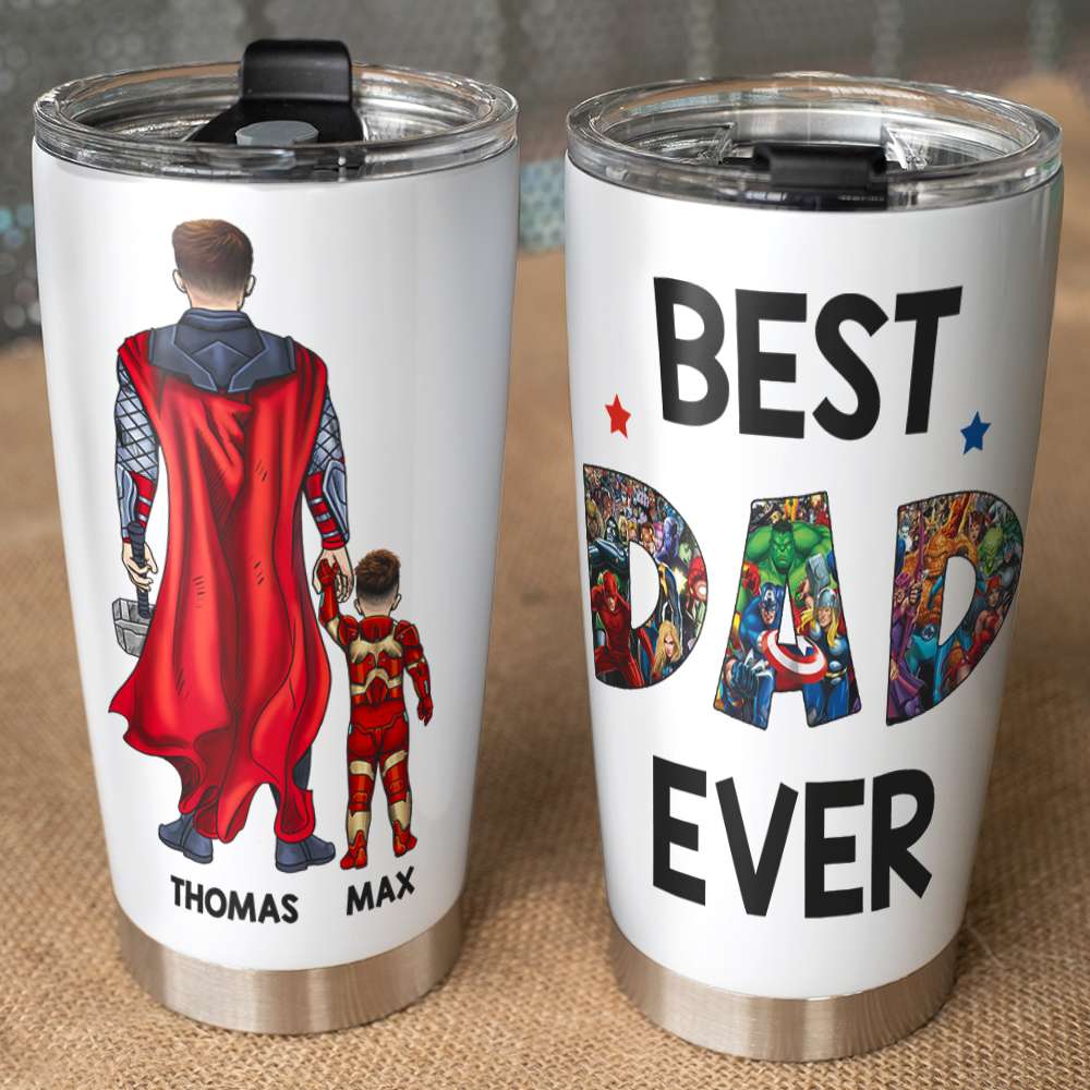 Best Dad Ever, Personalized tumbler, Father's Day Gift, Birthday Gift For Dad - Tumbler Cup - GoDuckee