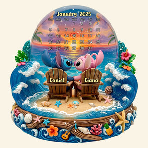 Cartoon Beach Couple Acrylic Plaque Personalized Gifts 02tolu260625 - Shaped Plaques - GoDuckee