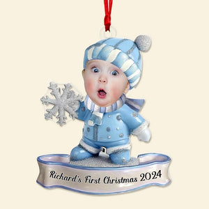 Custom Photo Gifts For Babies First Christmas Ornament 04KALU111024 - Ornament - GoDuckee