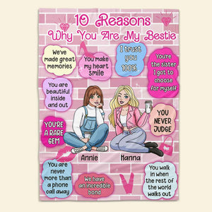 Personalized Gifts For Besties Blanket Reasons Why You Are My Bestie 04KALU031224HH - Blanket - GoDuckee