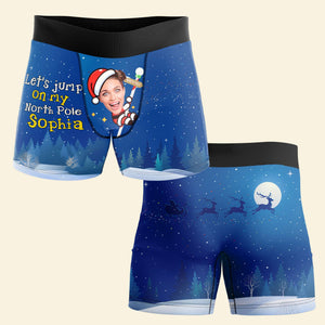 Custom Photo Gift For Couple, Let's Jump On My North Pole Man Boxer 02TOLU211024