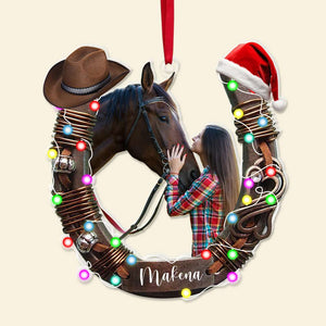 Custom Photo Gifts For Horse Lovers Christmas Acrylic Ornament 03OHLU141124 - Ornament - GoDuckee