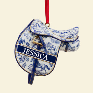 Equestrian Saddle Ornament - Personalized Christmas Gift For Horse Riding Lovers 03PGLU221025 - Ornament - GoDuckee