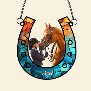 Personalized Custom Photo Gifts For Horse Lovers Suncatcher Ornament 03OHLU181124 - Ornament - GoDuckee