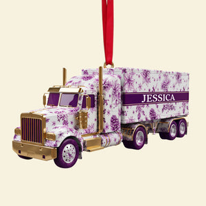 Elegant Semi Truck Ornament - Personalized Gifts For Truckers 01PGLU021025 - Ornament - GoDuckee