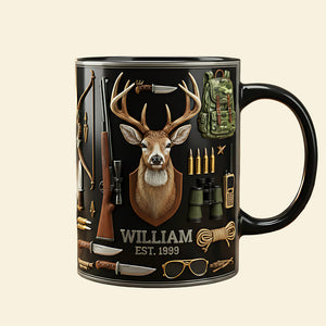Hunting Black Coffee Mug - Personalized Gifts For Hunting Lovers 01kita171225 - Coffee Mug - GoDuckee