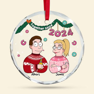 Personalized Gifts For Couple Christmas Crystal Ornament 03TOLU301024HG - Ornament - GoDuckee