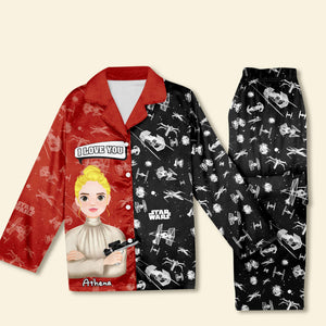 Personalized Gift For Couples Button Up Pajama Set 01TOLU051224HG - Pajama Set - GoDuckee