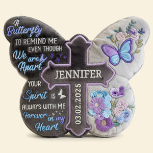 Heaven Butterfly Shaped Pillow, Personalized Keepsake To Remember Loved One 03qhlu191225 - Pillow - GoDuckee