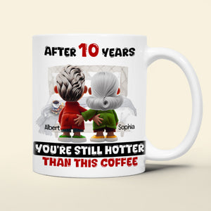 Personalized Gift For Couple White Mug Cartoon Characters Valentine 04OHLU181224 - Coffee Mug - GoDuckee