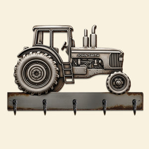 Tractor Key Hanger - Personalized Gifts For Tractor Lovers 05tglu260625 - Wood Sign - GoDuckee