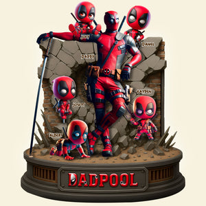Dadpool & Little Ones Acrylic Plaque - Personalized Gifts For Father 01OHLU050525 - Shaped Plaques - GoDuckee