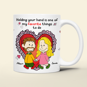 Personalized Gift For Couples Valentine White Mug Couple Holding Hand 01KALU261224DA - Coffee Mug - GoDuckee