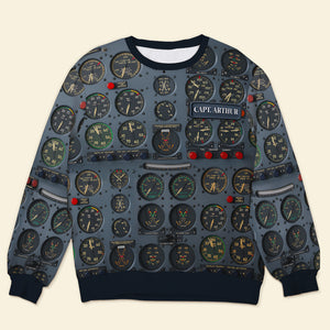 Pilot Control Panel Ugly Sweater - Personalized Christmas Gifts For Pilot 01HULU120925 - Ugly Christmas Sweater - GoDuckee