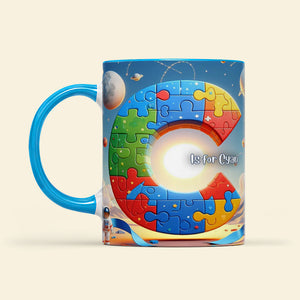 Personalized Gift For Autism Kid, 3D Puzzle Alphabet & Wandering Astronaut In Space 01QHLU060325 - Coffee Mug - GoDuckee