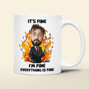 Personalized Gift For Office Workers White Mug Everything Is Fine 01TOLU030125 - Coffee Mug - GoDuckee