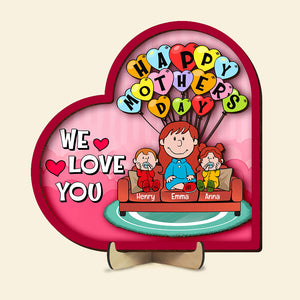 Personalized Gifts For Moms 2 Layers Wood Sign Sweet Heartstrings 03TOLU070125HH - Wood Sign - GoDuckee