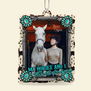 My Horses Car Ornament Custom Photo Gifts For Horse Lovers 05HULU180725 - Ornament - GoDuckee