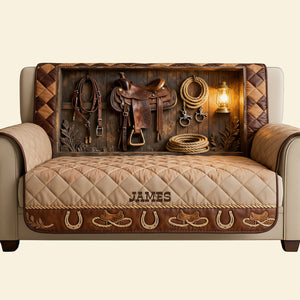 Horse Workshop Sofa Cover - Personalized Gifts For Horse Lover Quilted Sofa Cover 04KITA280126 - Sofa Cover - GoDuckee