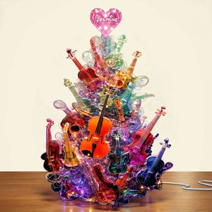 Sparkle Violin Pile Light Box - Personalized Gifts For Violinist & Violin Lovers 07QHLU281125 - Light Box - GoDuckee