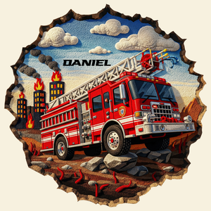 Rescue Hero Firetruck Doormat - Personalized Gifts For Firefighter 05OHLU130825 - Doormat - GoDuckee